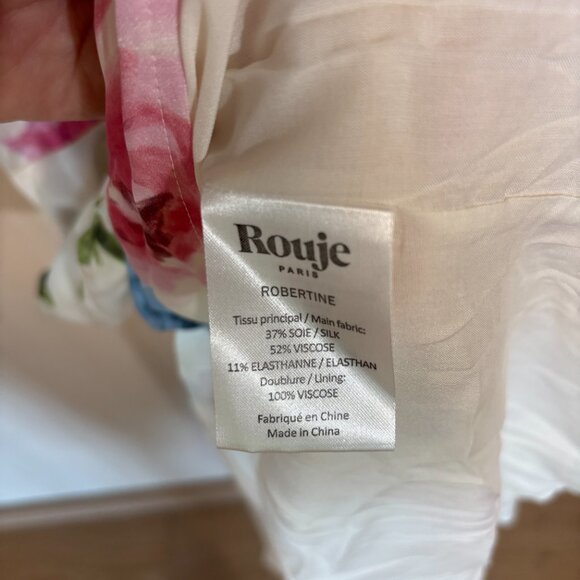 🌸 Rouje Paris “Robertine Blossom” Silk-Blend Dress – Ecru Floral, Size 36, US 4 - Picture 6 of 6